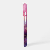 アメジストオーロラ - 輝くパープルとゴールドの大理石 iPhone 16ケース (左側面)