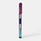 アメジストオーロラ - 輝くパープルとゴールドの大理石 iPhone 16ケース (右側面)