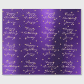 アメジストカスタムパープルバラ金ゴールドクリスタルスワロフスキ ラッピングペーパー (フラット)