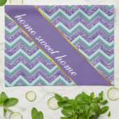 アメジストガラスのジグザグ模様 キッチンタオル (折り畳み)