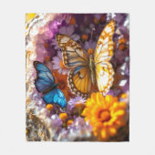 アメジストクリスタルガーデンバタフライ フリースブランケット (正面)