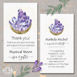 アメジストクリスタルクレセント月お客様ありがとう 名刺