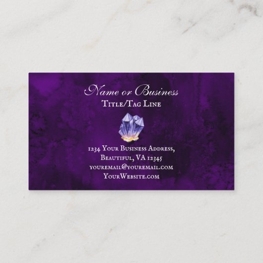アメジストクリスタルパープルビューティフル 名刺 (裏面)