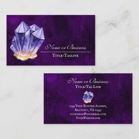 アメジストクリスタルパープルビューティフル 名刺 (正面/裏面)
