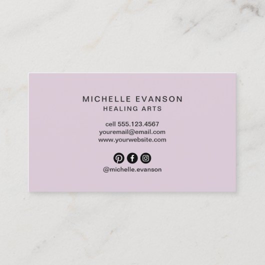 アメジストクリスタルヒーリングアーツビジネスカード 名刺 (裏面)