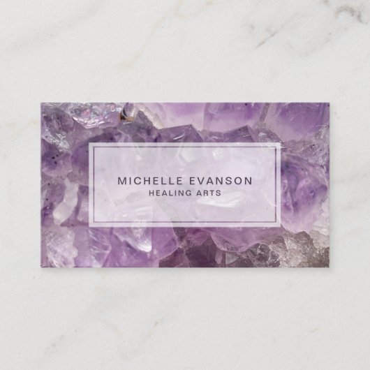 アメジストクリスタルヒーリングアーツビジネスカード 名刺 (正面)