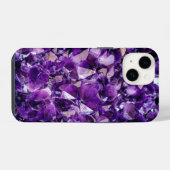 アメジストクリスタル宝石iPhoneケース iPhoneケース (裏面横)