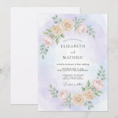 アメジストクリーム芍薬の結婚式 招待状 (正面/裏面)