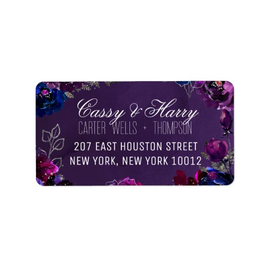 アメジストサファイアジュエルトーンRSVPメールバック ラベル (正面)