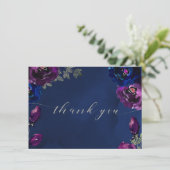 アメジストサファイアネイビージュエル結婚トーンズフラット サンキューカード (スタンド正面)