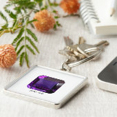 アメジストジェムストーンパープル キーホルダー (側面)