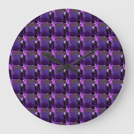 アメジストジェムストーンパープル ラージ壁時計 (正面)