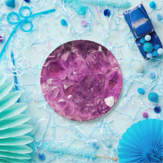 アメジストジェムストーン ペーパープレート (パーティー)