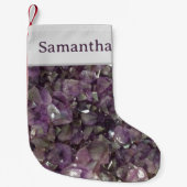 アメジストジェムパープルロックコレクタージェムストーン スモールクリスマスストッキング (正面)