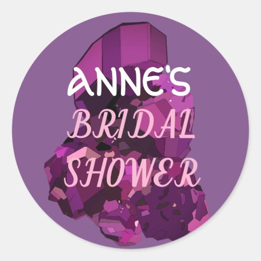アメジストスケッチブライダルシャワーシール ラウンドシール (正面)