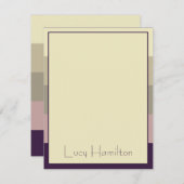 アメジストストーストライプムパーソナライズされた ノートカード (正面/裏面)