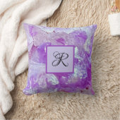 アメジストスパープルクォーツジェムストーンモノグラム クッション (ブランケット)