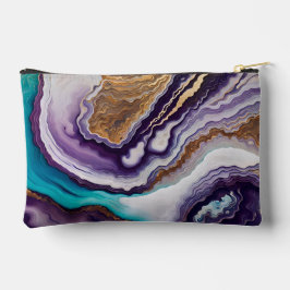 アメジストターコイズ抽象芸術 アクセサリーポーチ