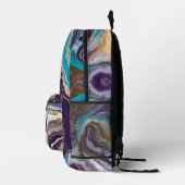 アメジストターコイズ抽象芸術 プリントバックパック (右)