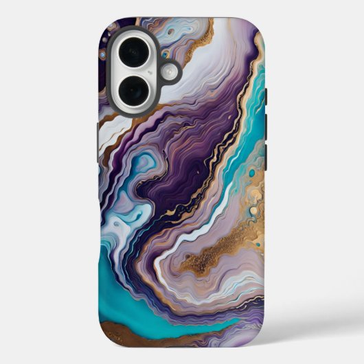 アメジストターコイズ抽象芸術 Case-Mate iPhoneケース (裏面)