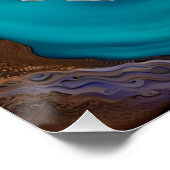 アメジストターコイズ金ゴールド抽象芸術 ポスター (コーナー)