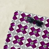 アメジストダイヤモンドアートパープル ビーチタオル (インサイチュ)