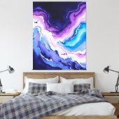 アメジストティール（緑がかった色）抽象芸術 キャンバスプリント (インサイチュ (寝室))