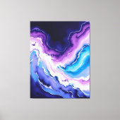 アメジストティール（緑がかった色）抽象芸術 キャンバスプリント (正面)