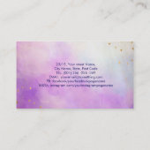 アメジストトリプルムーンペンタグラムウォーターカラーアート 名刺 (裏面)