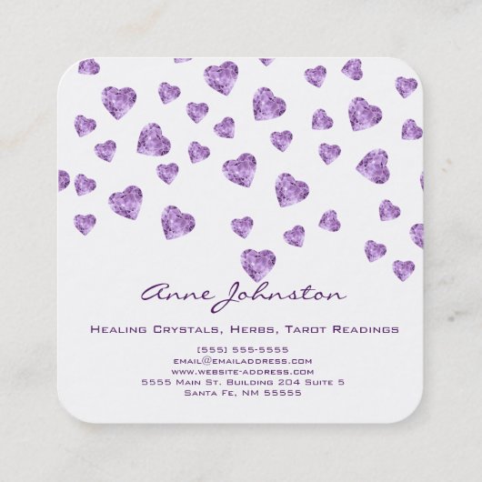 アメジストハートスクエア名刺 スクエア名刺 (裏面)