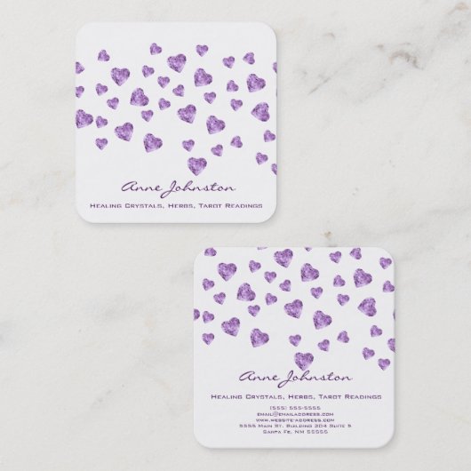 アメジストハートスクエア名刺 スクエア名刺 (正面/裏面)