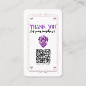 アメジストハートバラ水晶ソーシャルメディアQR 名刺 (正面)