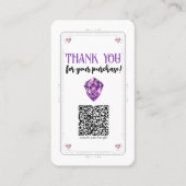 アメジストハートバラ水晶ソーシャルメディアQR 名刺 (正面)