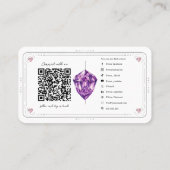 アメジストハートバラ水晶ソーシャルメディアQR 名刺 (裏面)