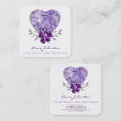 アメジストハートフローラスクエアビジネスカード スクエア名刺 (正面/裏面)