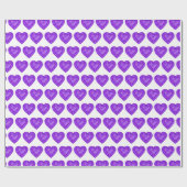 アメジストハート水彩画の模様パープルホワイト ラッピングペーパー (フラット)