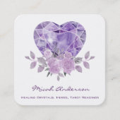 アメジストハート紫バラ スクエア名刺 (正面)