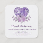 アメジストハート紫バラ スクエア名刺 (裏面)