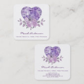 アメジストハート紫バラ スクエア名刺 (正面/裏面)