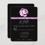 アメジストバラウェディングRSVPカード 出欠カード (正面/裏面)