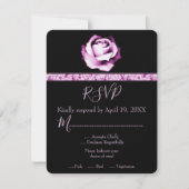 アメジストバラウェディングRSVPカード 出欠カード (正面)