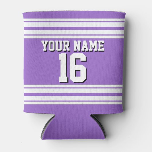 アメジストパープルウィットチームジャージカスタムー番号名 缶クーラー (正面)