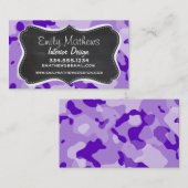 アメジストパープルカモ; カモフラージュ; ブラックボード 名刺 (正面/裏面)