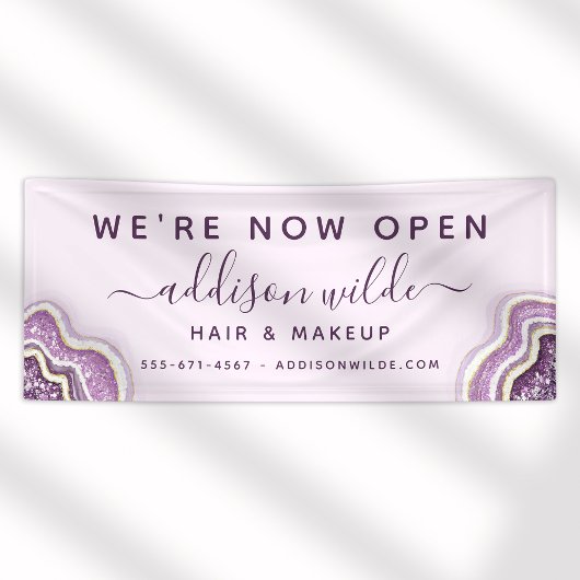 アメジストパープルグリッターアゲートジオデラックスビジネス 横断幕