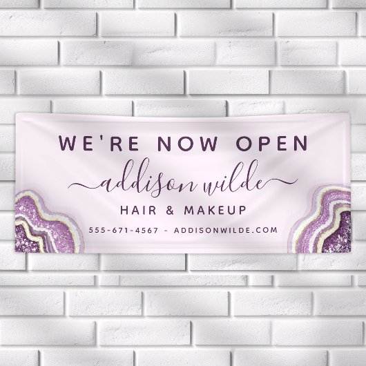 アメジストパープルグリッターアゲートジオデラックスビジネス 横断幕