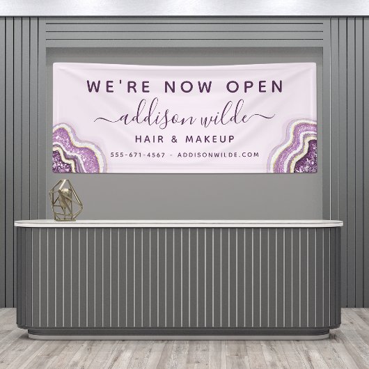 アメジストパープルグリッターアゲートジオデラックスビジネス 横断幕