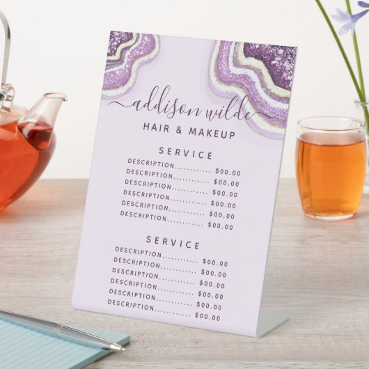 アメジストパープルグリッターゲートGeodeサービス価格 台座サイン (インサイチュ)