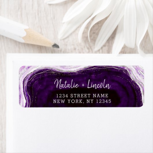 アメジストパープルゲードスライス結婚の差出人住所 ラベル (インサイチュ)