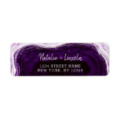 アメジストパープルゲードスライス結婚の差出人住所 ラベル (正面)