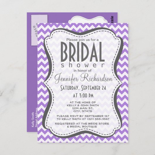 アメジストパープルシェブロン ポストカード (正面/裏面)